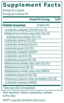 HMF multi strain genestra supplement facts