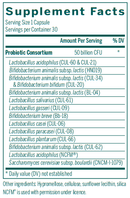 HMF multi strain 50 genestra supplement facts
