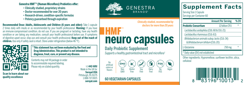 HMF NEURO CAPSULES label Genestra