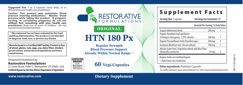 HTN 180 Px Regular (Restorative Formulations) Label