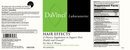 hair effects davinci labs label