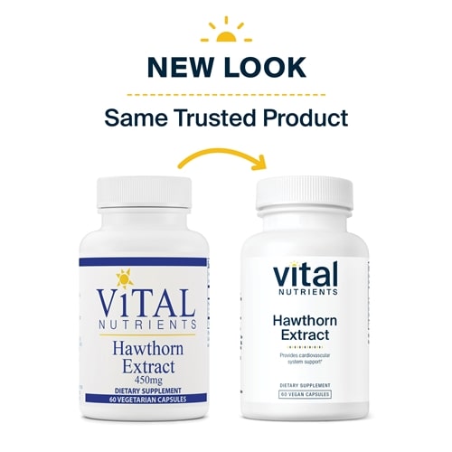 Hawthorn Extract 450 mg Vital Nutrients new look