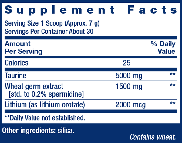 Healthy Aging Powder Supplement Facts Label
