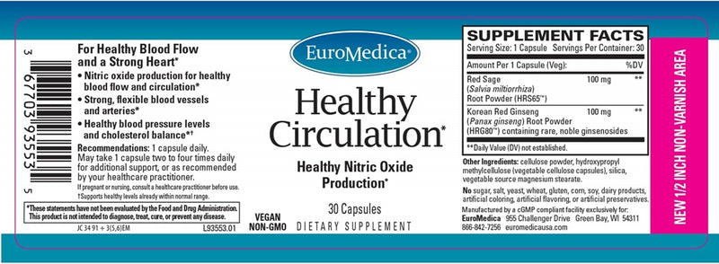 Healthy Circulation Euromedica Label
