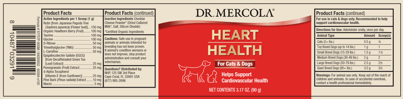 Heart Health for Cats and Dogs (Dr. Mercola) Label