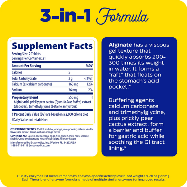 Heartburn Soothe Supplement Facts Label