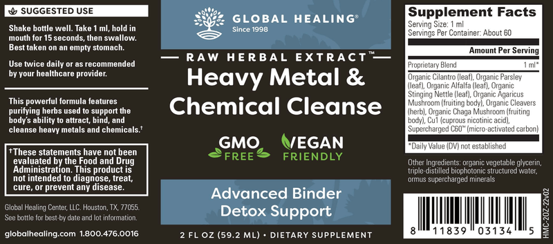 Heavy Metal & Chemical Cleanse Global Healing label