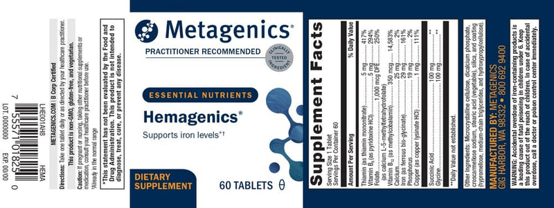 hemagenics (metagenics) label