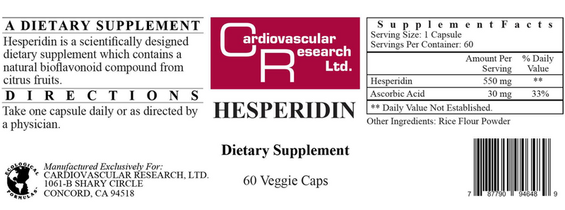 hesperidin ecological formulas label