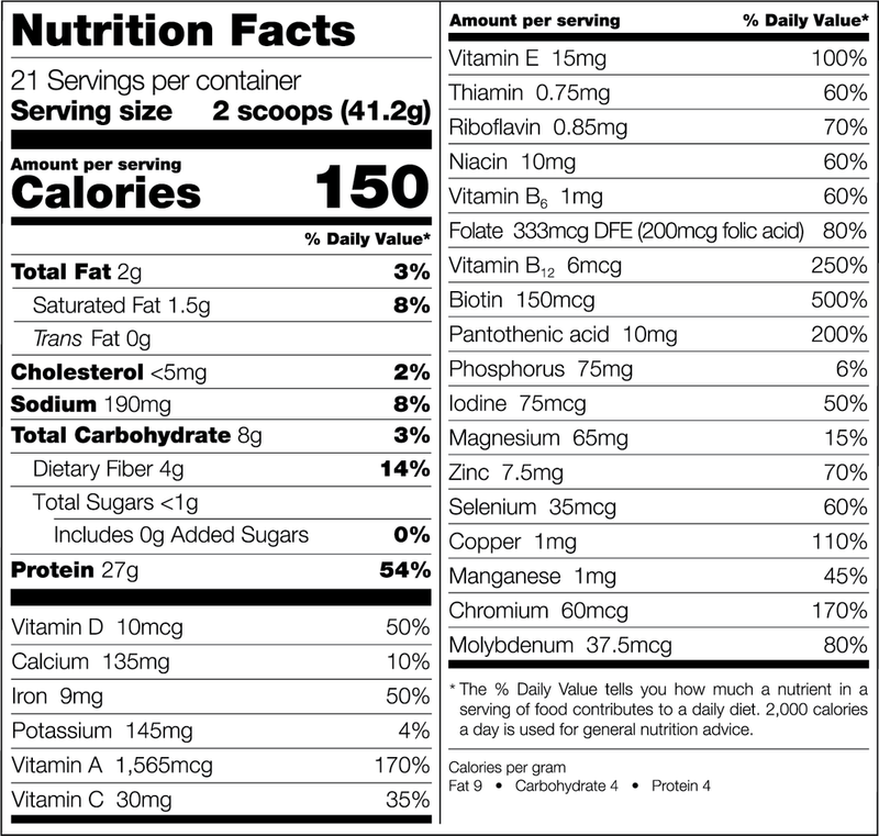 High Protein Meal Replacement - Orange Cream (Bariatric Fusion) supplement facts