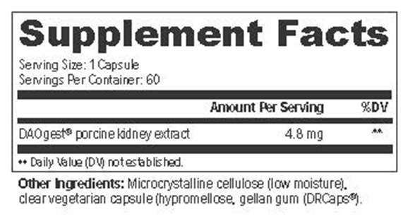 Histamine Digest PureMax (Diem) supplement facts