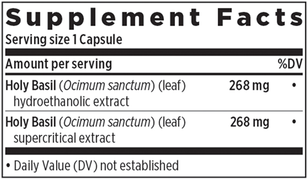 Holy Basil Force (New Chapter) supplement facts