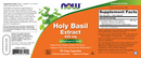 holy basil extract 500 mg (now foods) label