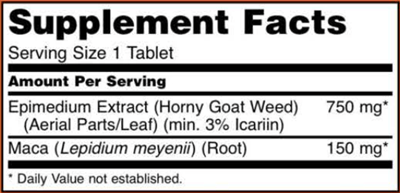 horny goat weed extract 750 mg (now foods) supplement facts