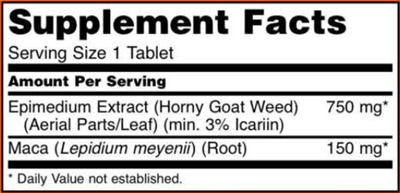 Horny Goat Weed Extract 750 mg (NOW) Supplement Facts