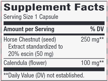 Horsechestnut (Std) 90 veg capsules (Nature's Way) supplement facts