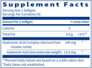 hyaluronic acid sfi health supplement facts