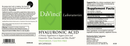 hyaluronic acid davinci labs label