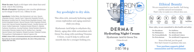 hydrating night creme dermae label