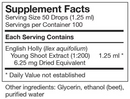 ilex aquifolium unda supplement facts