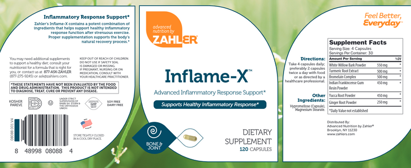 Inflame-X (Advanced Nutrition by Zahler) Label