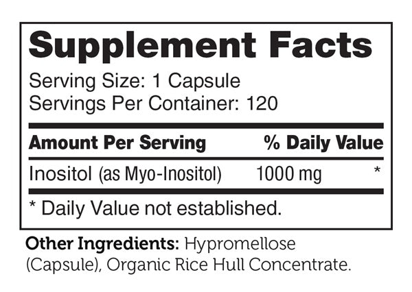 Inositol Supplement Facts Label