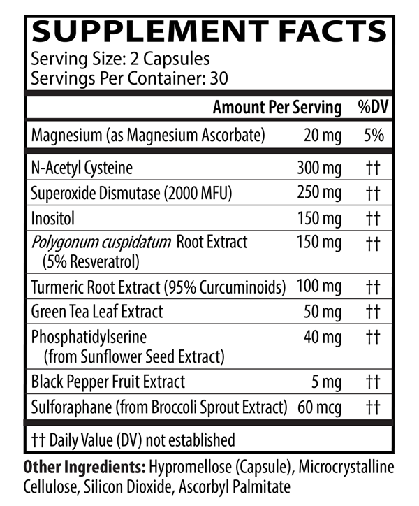 intracellular detox complex | n.a.s. enhancer neurobiologix supplement facts