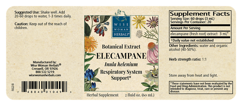 inula elecampane wise woman herbals label