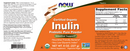 inulin prebiotic pure powder (now foods) label