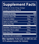 ionic zinc trace minerals research supplement facts