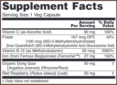 Iron Complex Capsules (NOW) Supplement Facts