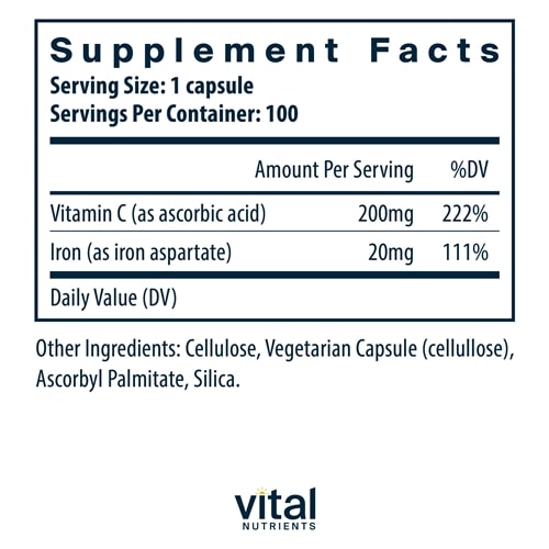 Iron Plus C Vital Nutrients supplements
