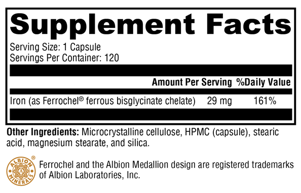 iron glycinate (xymogen) supplement facts