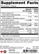 iron sap (nfh nutritional fundamentals) supplement facts