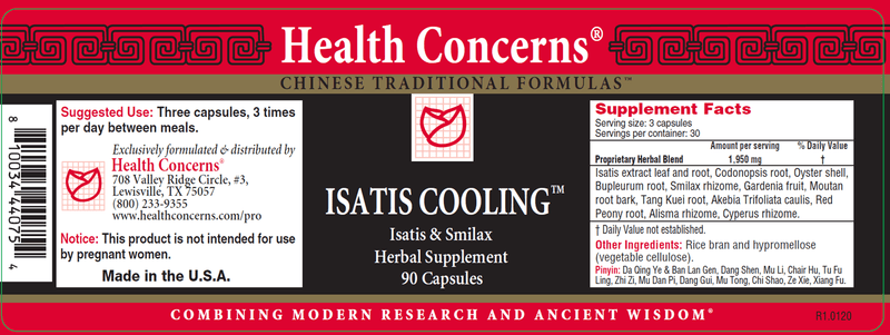 Isatis Cooling (Health Concerns) Label