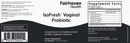 isofresh probiotic for vaginal balance fairhaven health label