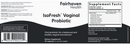 isofresh probiotic for vaginal balance fairhaven health label