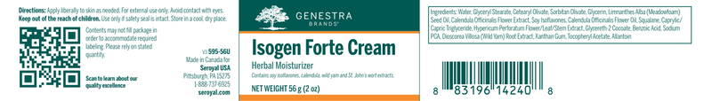 Isogen Forte Cream label Genestra