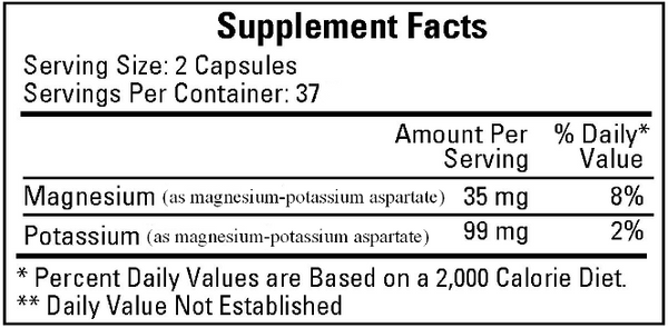 Isotonic Mineral Formula Supplement Facts Label