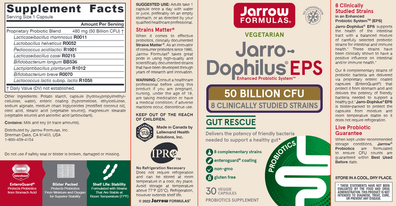 Jarro-Dophilus EPS 50 Bil Jarrow Formulas label