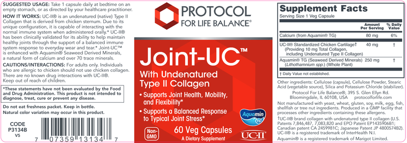 Joint-UC Type II Collagen 40 mg (Protocol for Life Balance)