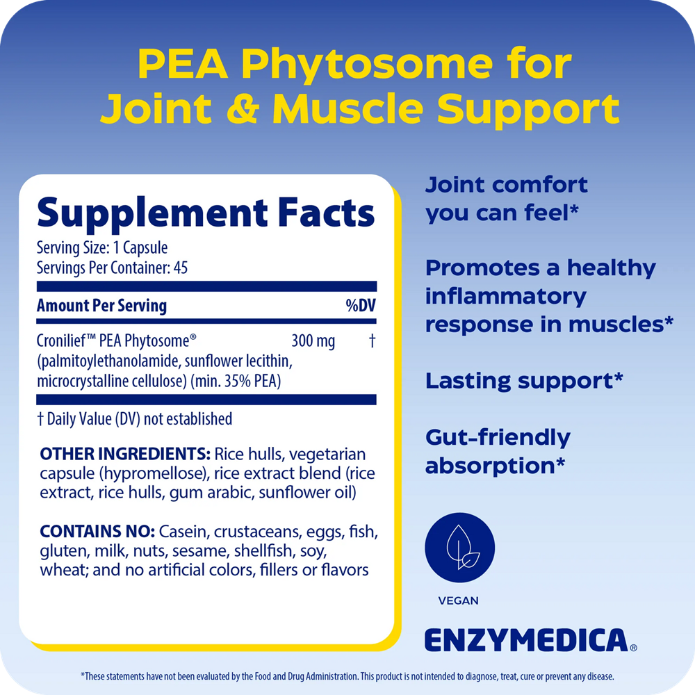 Joint & Muscle with PEA Phytosome Supplement Facts Label