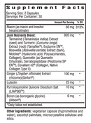 joint nutrients (seeking health) supplement facts