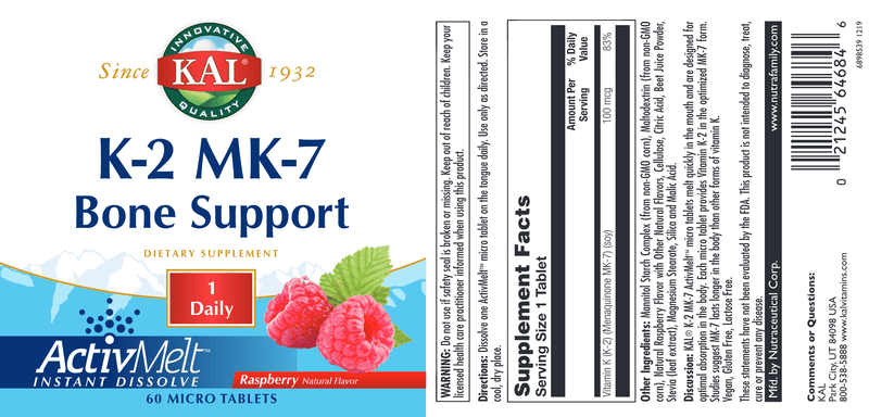 K-2 MK-7 ActivMelt GF Raspberry KAL label