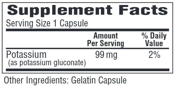K-99 Gluconate supplement facts | Bio-Tech Pharmacal