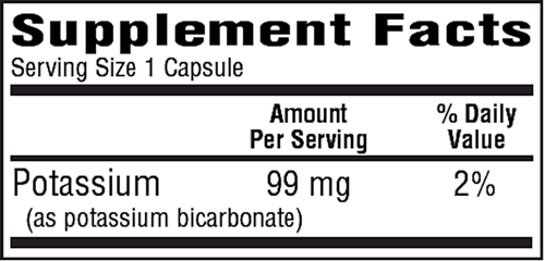 K-Bicarb Supplement Facts Label
