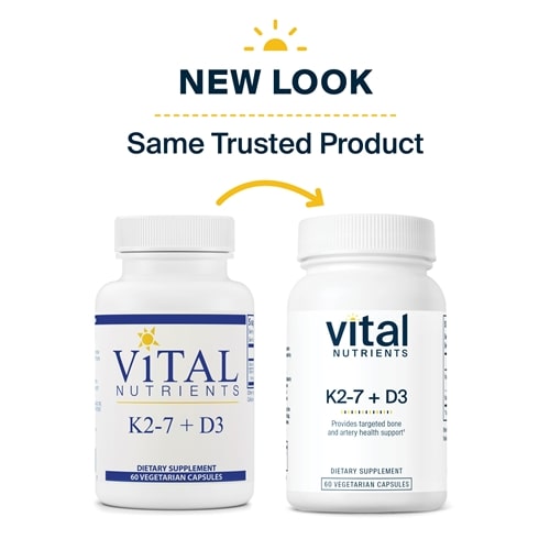 K2-7 and D3 Vital Nutrients new look
