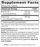 k2 + d3 (integrative therapeutics) supplement facts