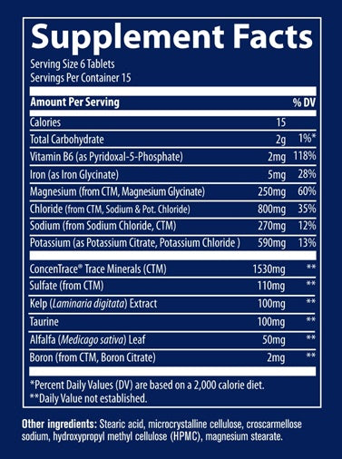 KETO Electrolyte Tablets Supplement Facts Label