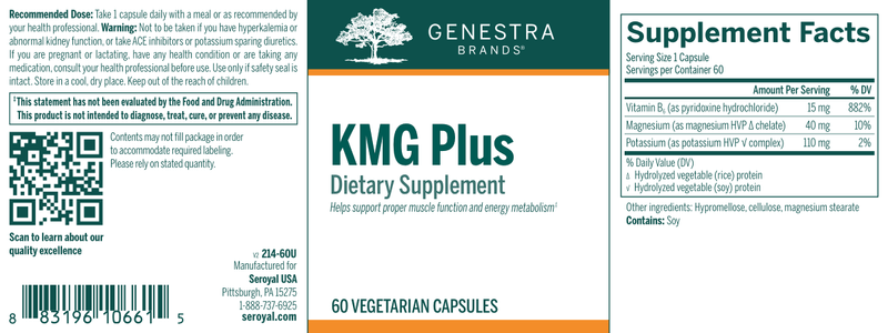 KMG Plus label Genestra